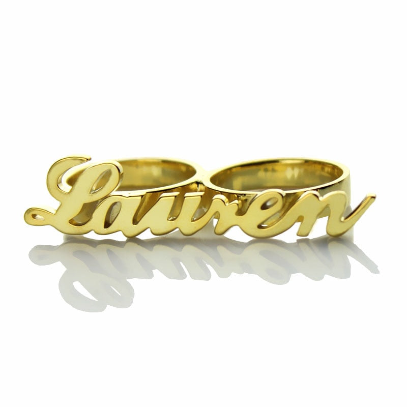 Custom Two Finger Name Ring